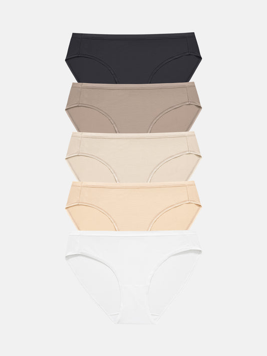 RHYFF Womens Underwear Breathable Mesh Bikini Panties 5-packs 7002