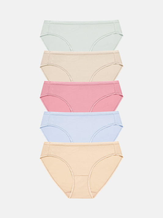 RHYFF Womens Underwear Breathable Mesh Bikini Panties 5-packs 7002