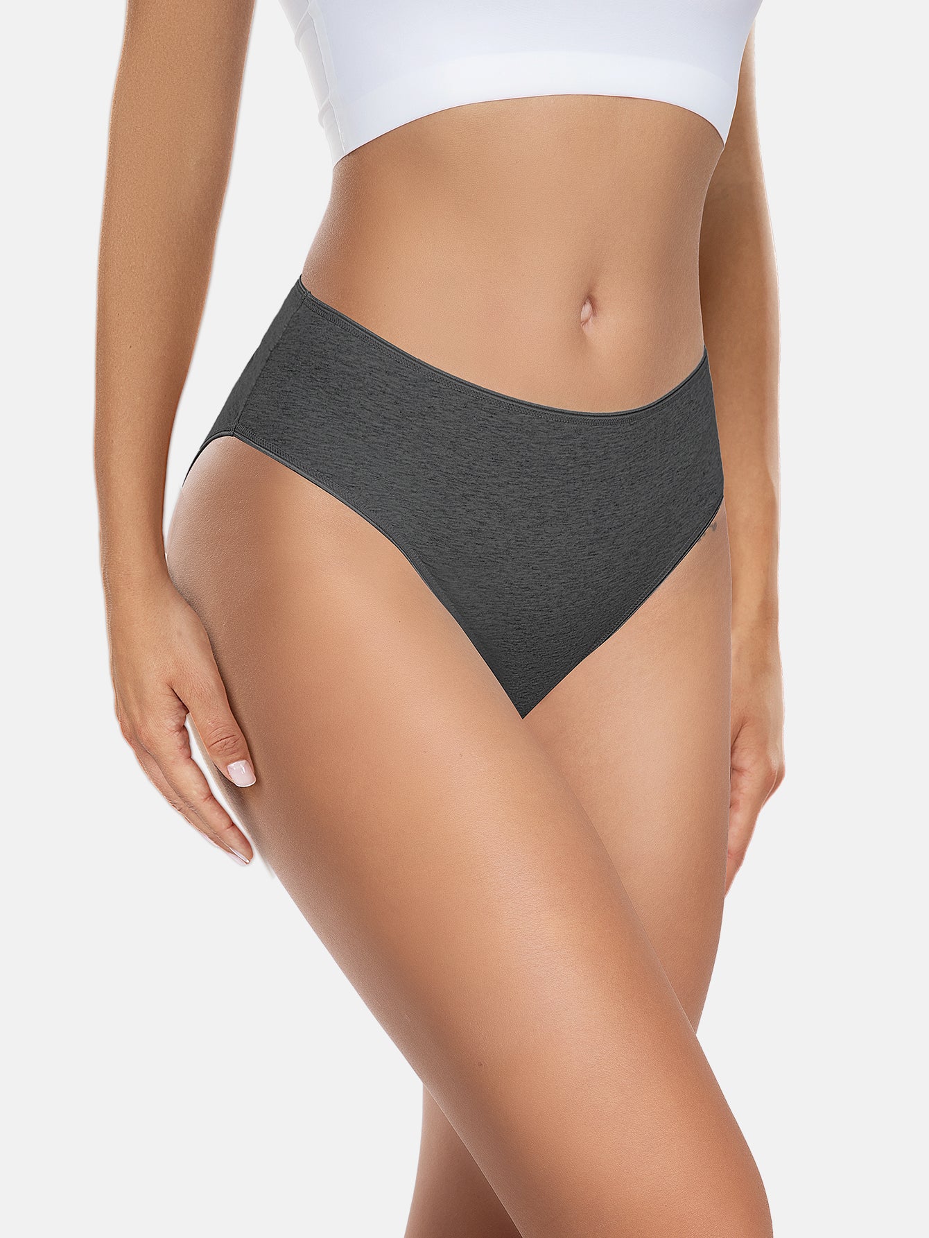 RHYFF Womens Underwear Cotton High Cut Panties 5 PACK 3178