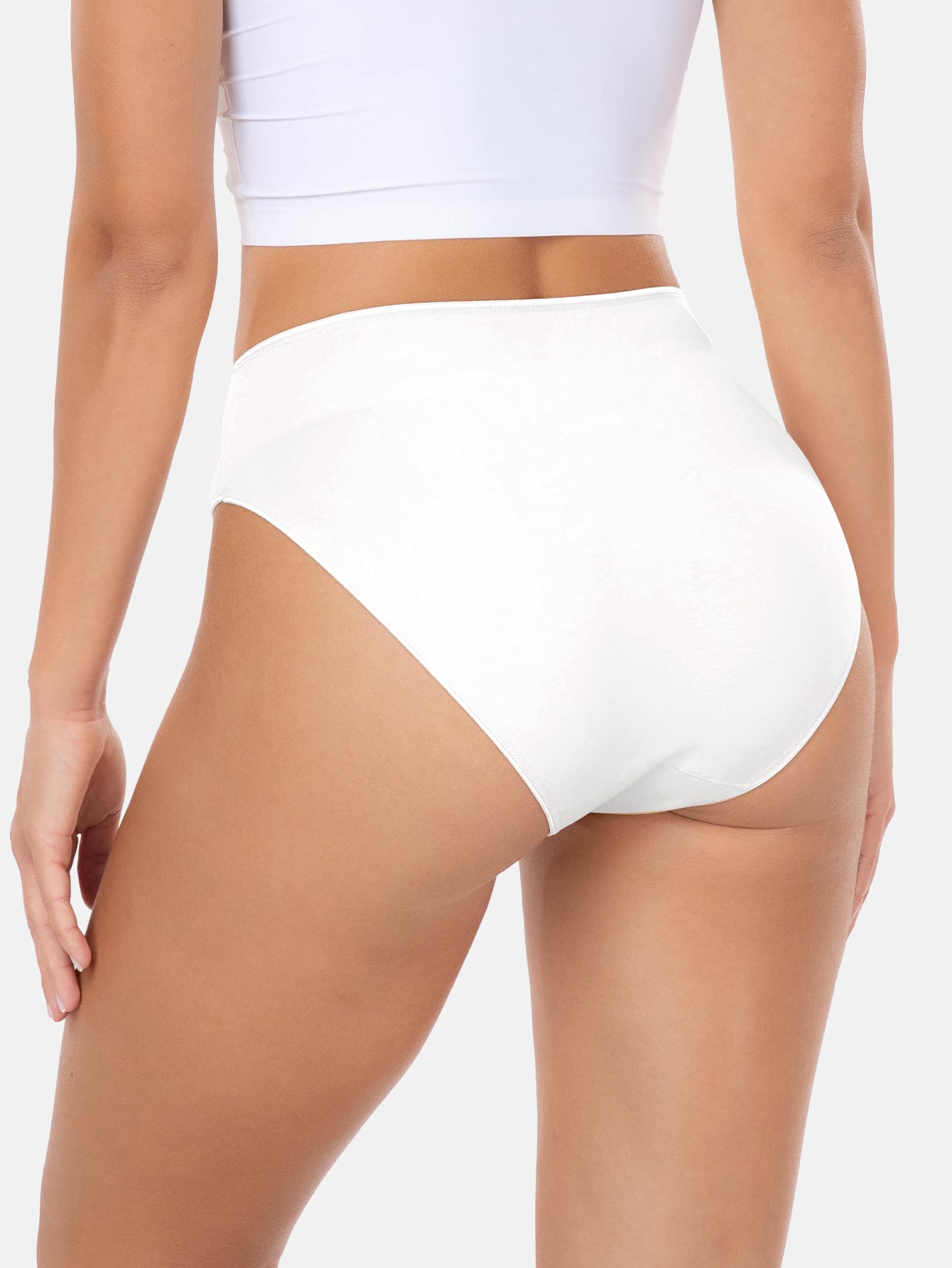 RHYFF Womens Underwear Cotton High Cut Panties 5 PACK 3178