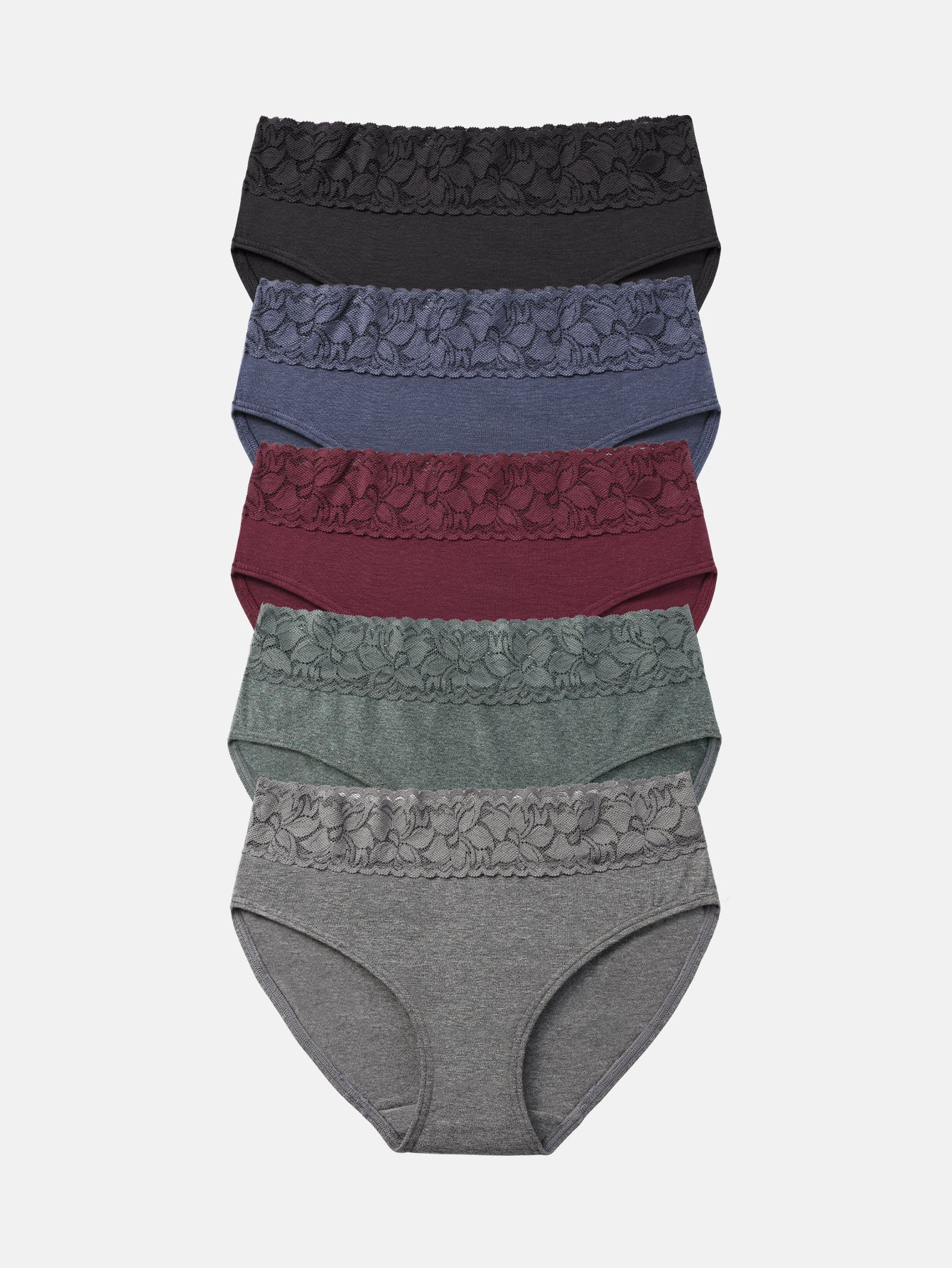 RHYFF Womens Underwear Cotton Lace Panties  5 Pack 3020