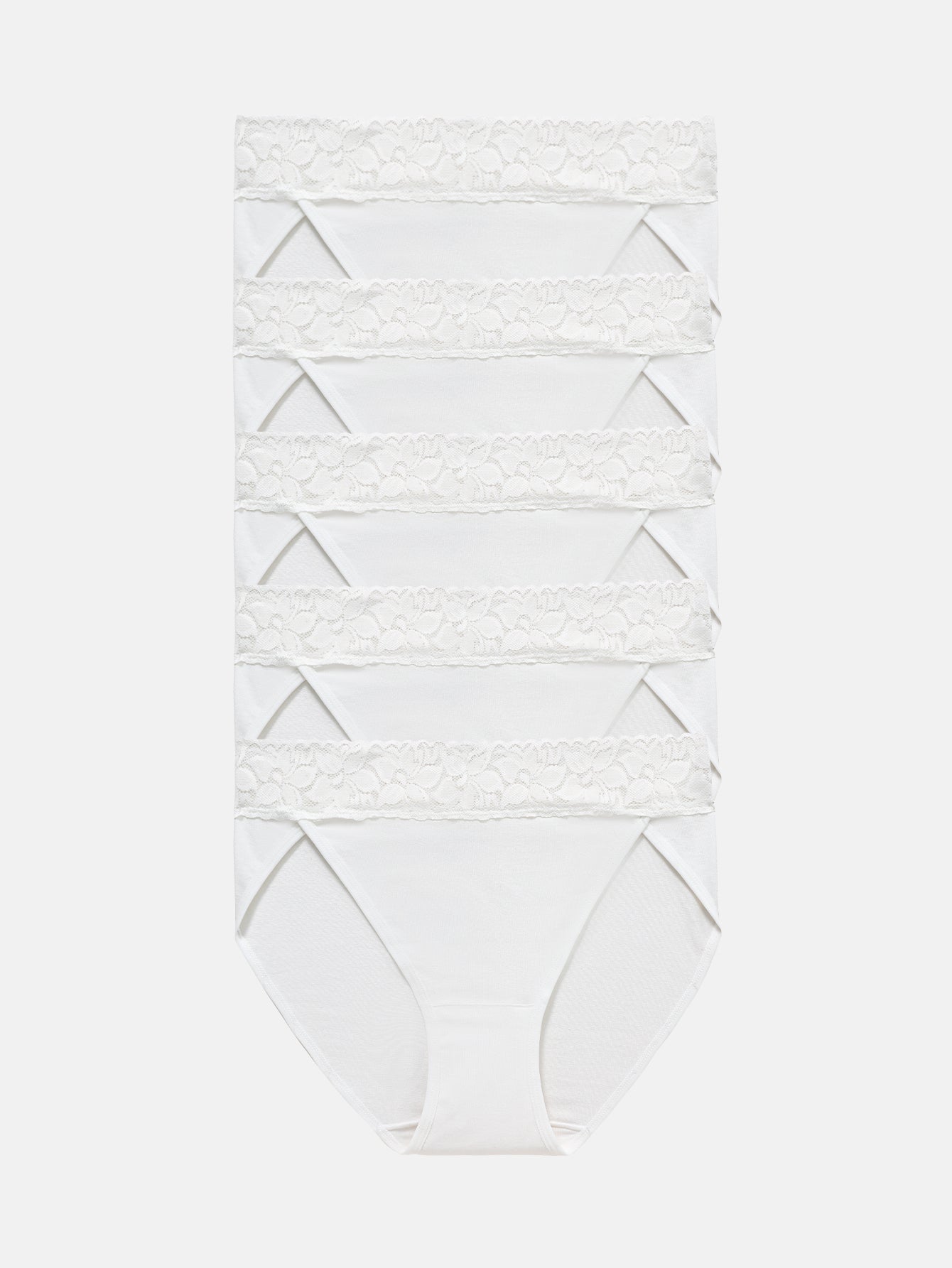 RHYFF Womens Underwear Cotton Bikini Panties High Cut 5-PACK 3168