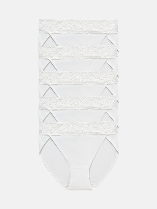 RHYFF Womens Underwear Cotton Bikini Panties High Cut 5-PACK 3168