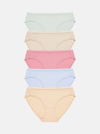 RHYFF Womens Underwear Breathable Mesh Bikini Panties 5-packs 7002