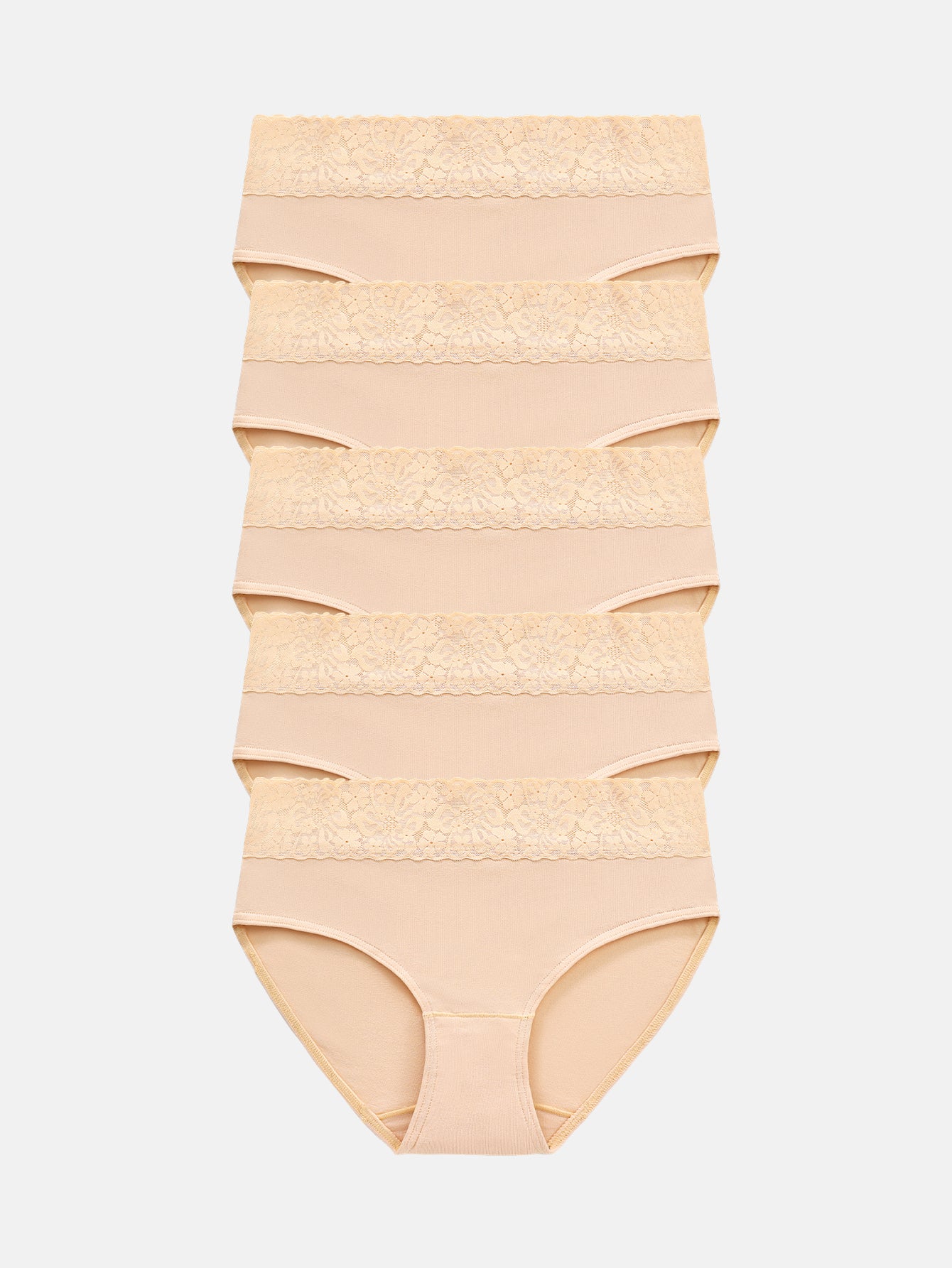 RHYFF Womens Underwear Cotton Lace Panties Full Briefs Dark Color-5 Pack 6004