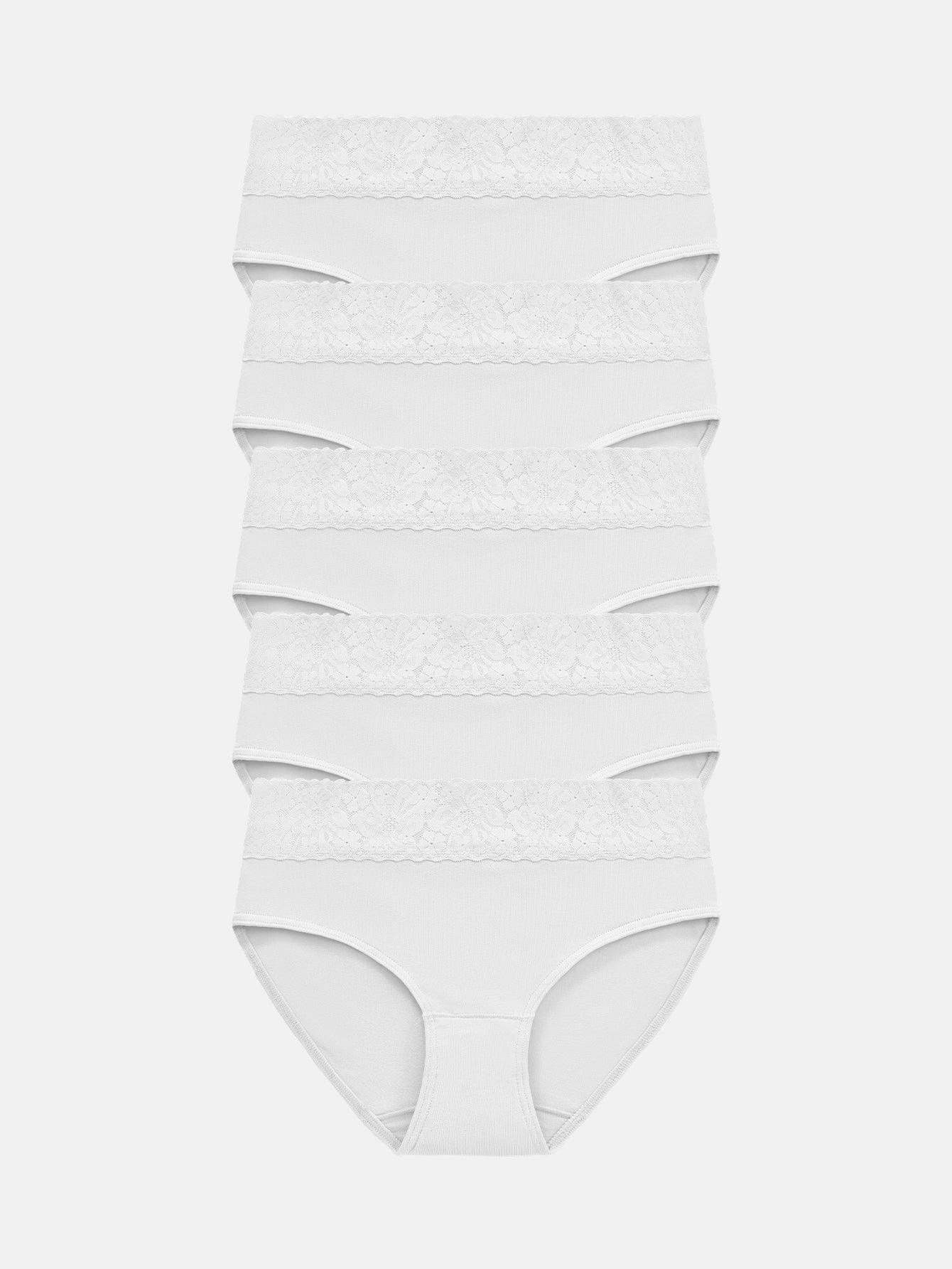 RHYFF Womens Underwear Cotton Lace Panties Full Briefs Dark Color-5 Pack 6004