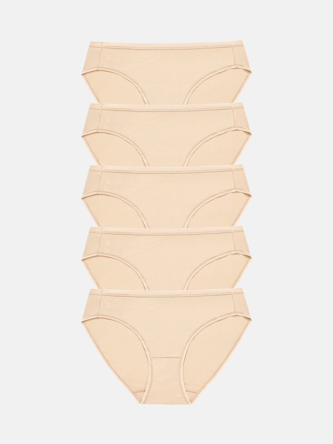 RHYFF Womens Underwear Breathable Mesh Bikini Panties 5-packs 7002