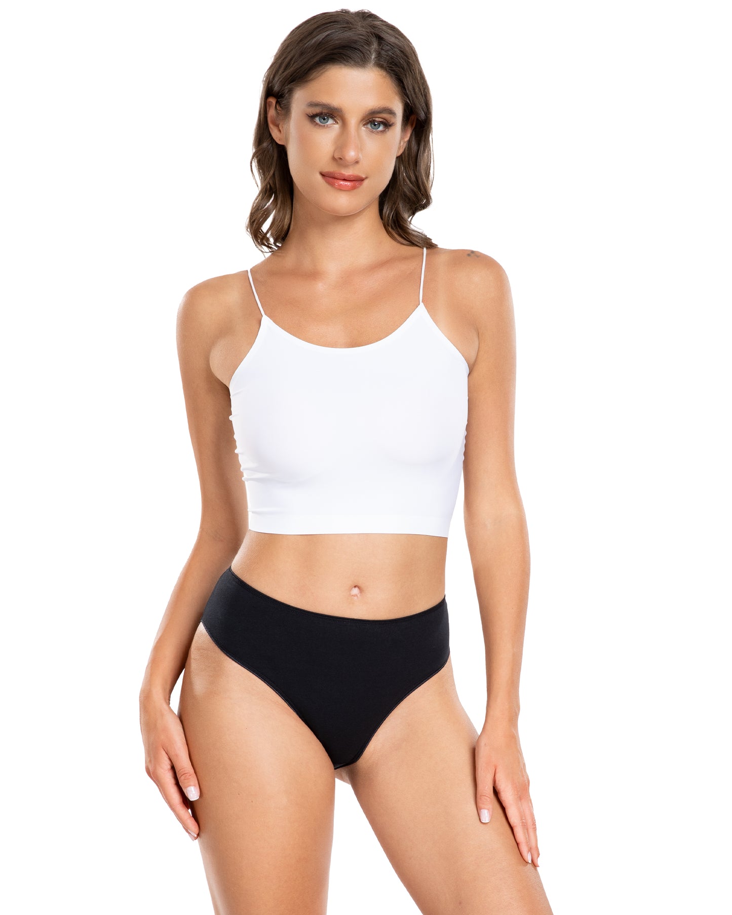 RHYFF Womens Underwear Cotton High Cut Panties Comfort Bikini Panty Stretch Hipster Underpants Breathable Ladies Briefs Whitenude