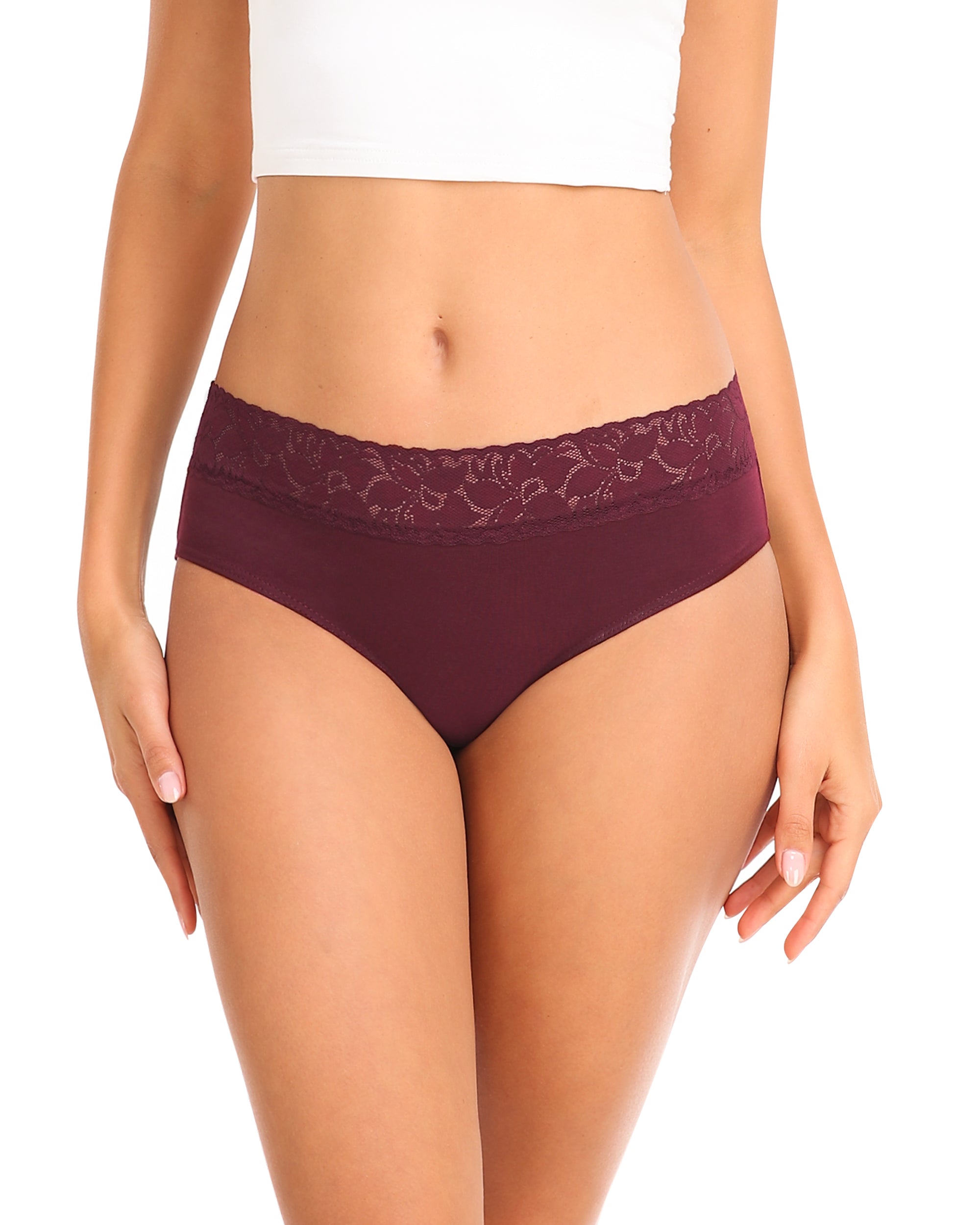 RHYFF Womens Underwear Cotton Lace Panties  5 Pack