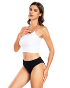 RHYFF Womens Underwear Cotton High Cut Panties  5 PACK