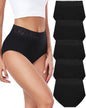 RHYFF Womens Underwear Cotton Lace Panties High Waist Panty Soft Breathable Ladies Hipster Full Coverage Briefs S-3XL