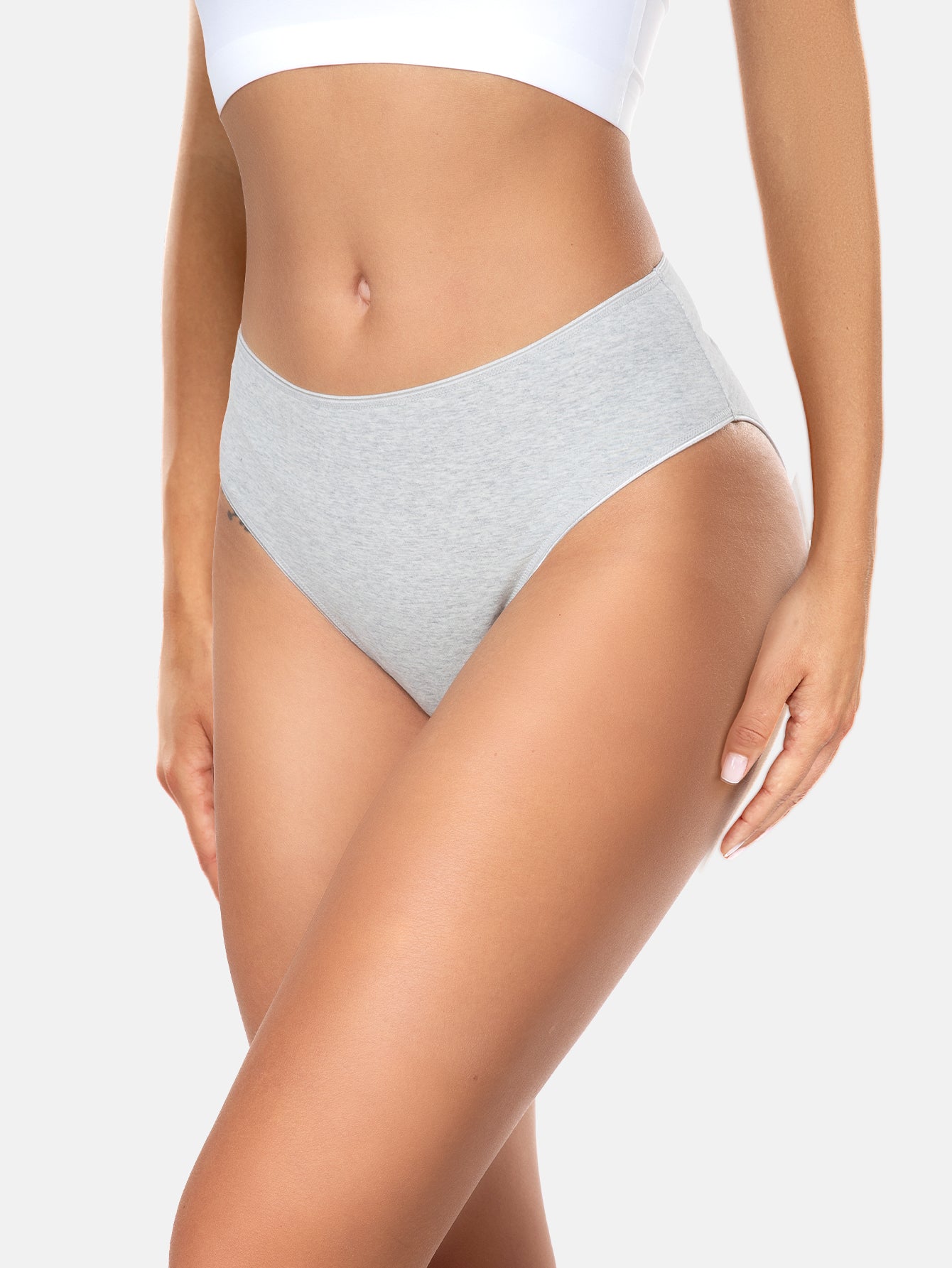 RHYFF Womens Underwear Cotton High Cut Panties  5 PACK 3178