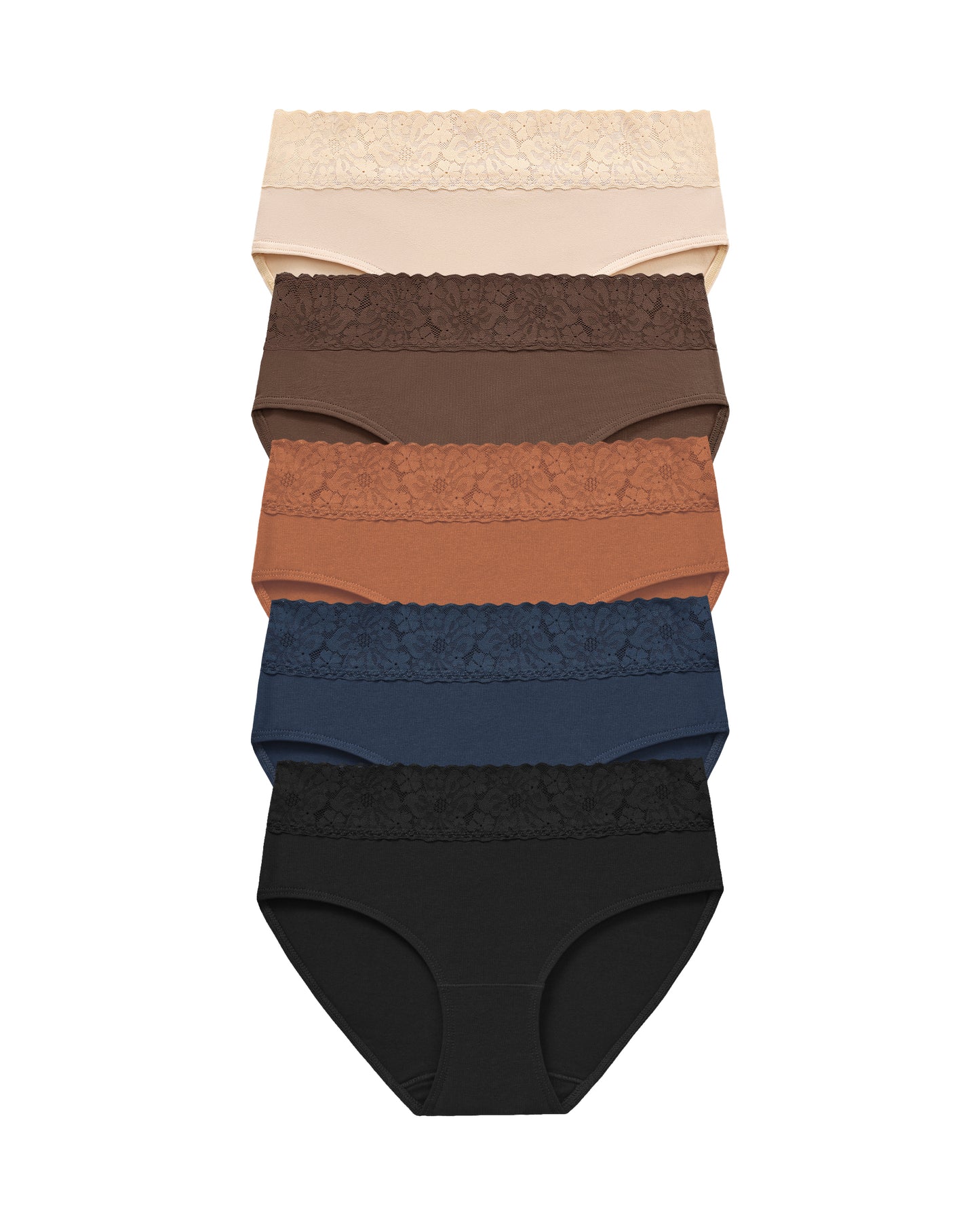 RHYFF Womens Underwear Cotton Hipster Panties Lace Panty Breathable Bikini Underpants Soft Ladies Plus Size Briefs Lightcoffe