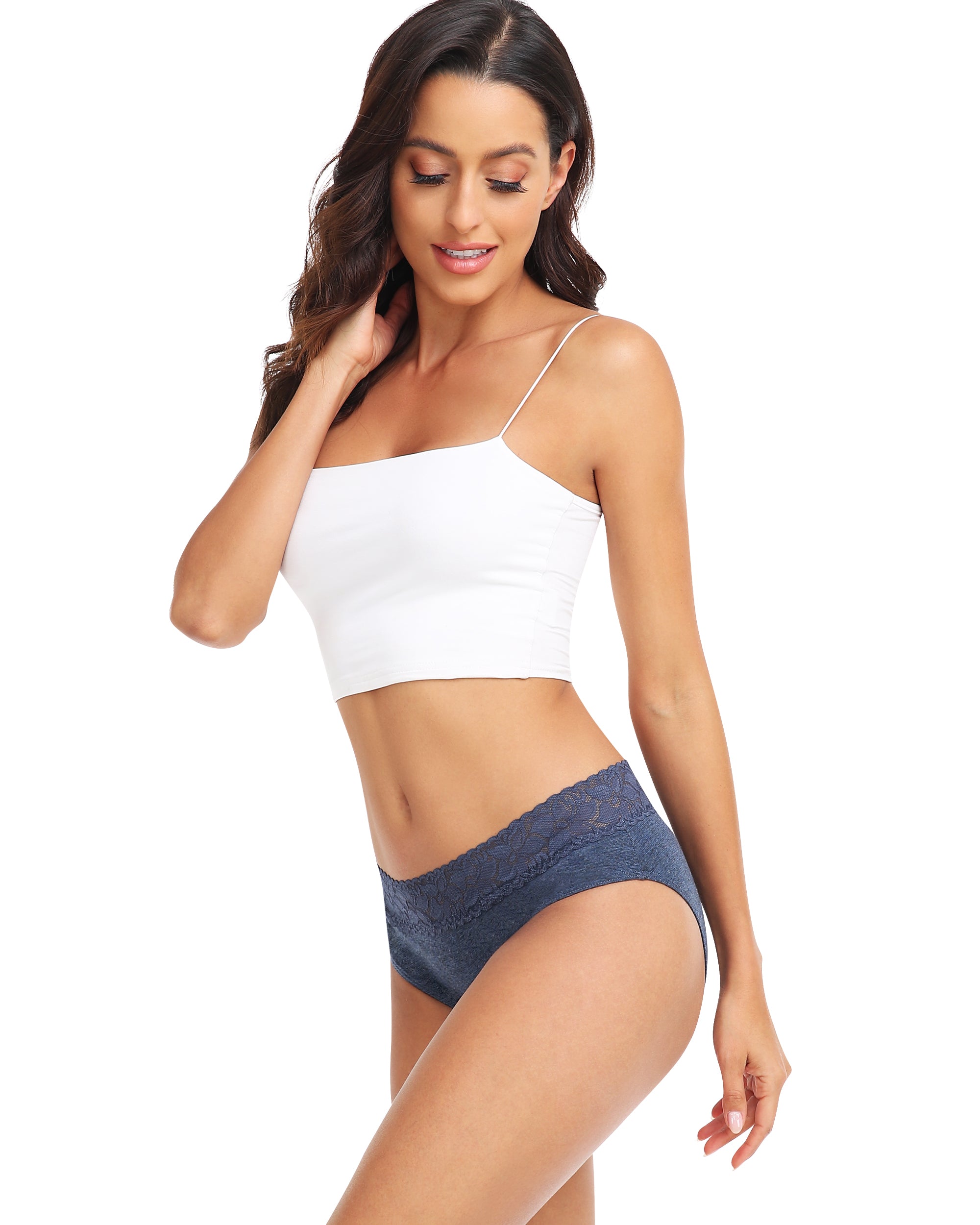RHYFF Womens Underwear Cotton Lace Panties  5 Pack