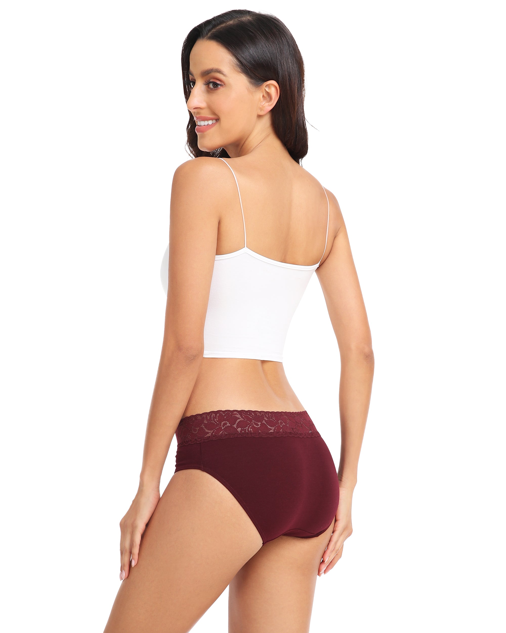 RHYFF Womens Underwear Cotton Lace Panties  5 Pack