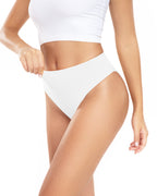 RHYFF Womens Underwear Cotton High Cut Panties  5 PACK