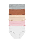 RHYFF Womens Underwear Cotton Hipster Panties Lace Panty Breathable Bikini Underpants Soft Ladies Plus Size Briefs Graypink 5 pack