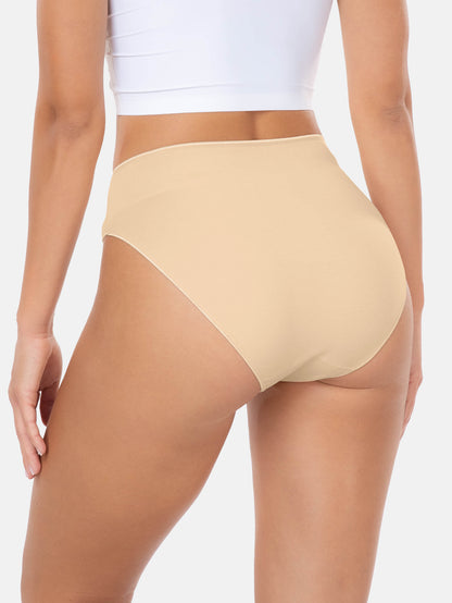 RHYFF Womens Underwear Cotton High Cut Panties  5 PACK 3178