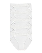 RHYFF Womens Underwear Cotton Bikini Panties High Cut Lace Panty Stretch Hipster Underpants Ladies Briefs White 5 pack 3168