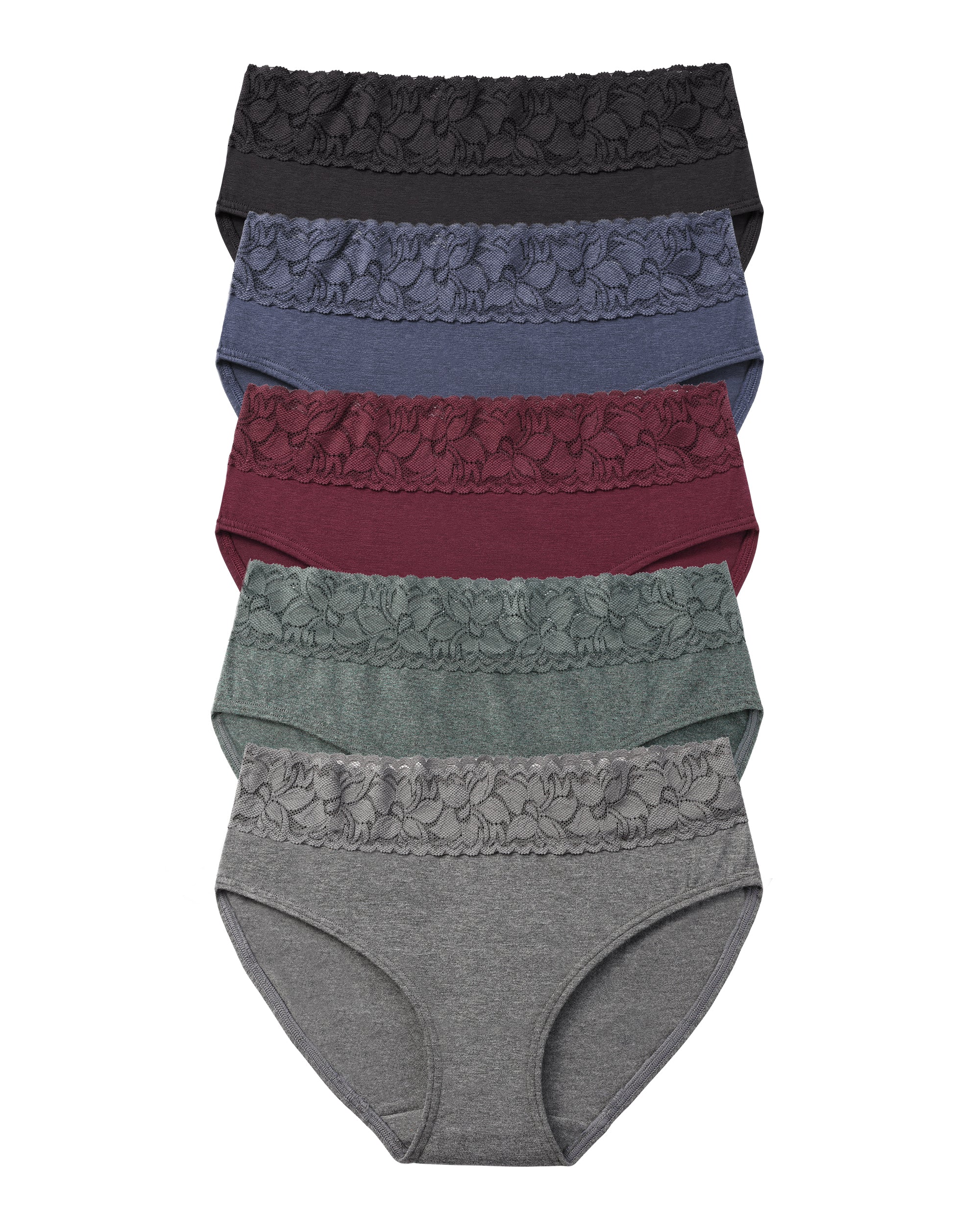RHYFF Womens Underwear Cotton Lace Panties  5 Pack