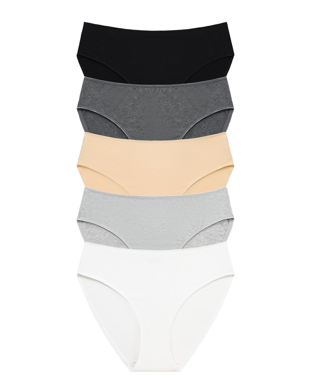 RHYFF Womens Underwear Cotton High Cut Panties  5 PACK