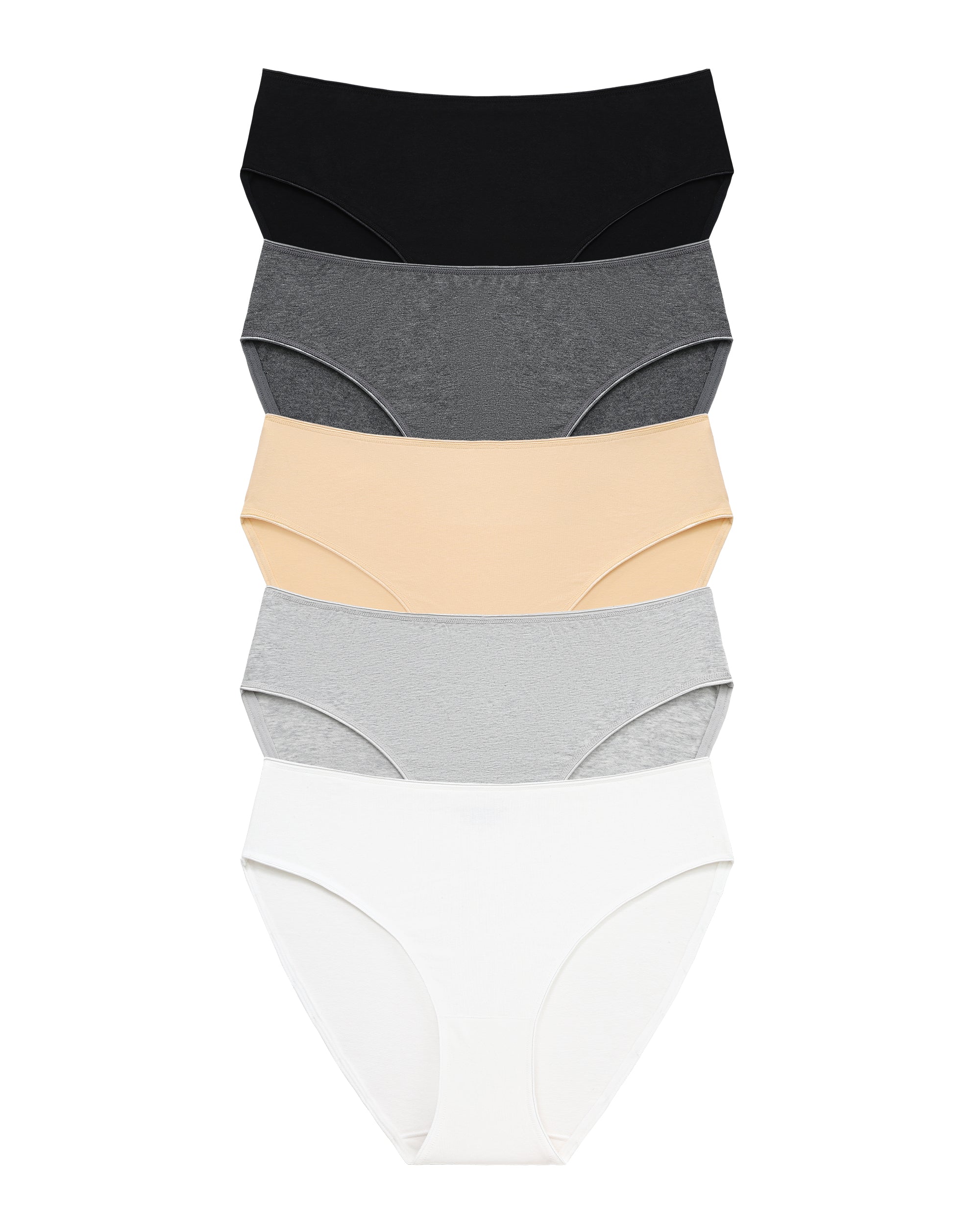 RHYFF Womens Underwear Cotton High Cut Panties  5 PACK