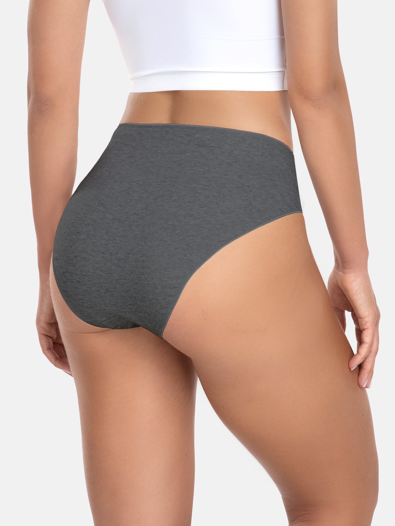 RHYFF Womens Underwear Cotton High Cut Panties  5 PACK 3178