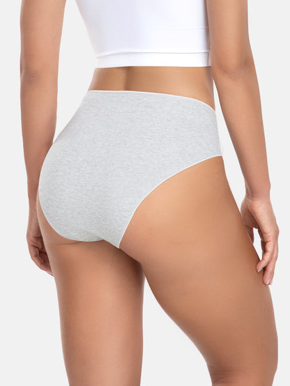 RHYFF Womens Underwear Cotton High Cut Panties  5 PACK 3178