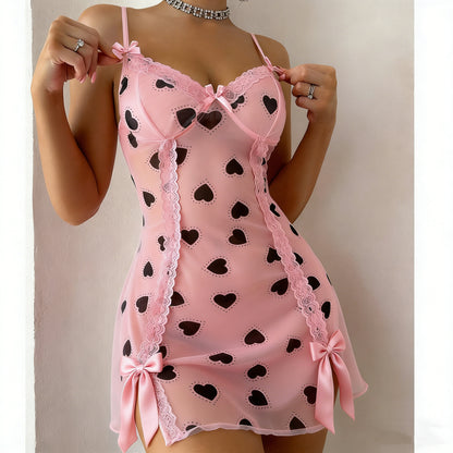 Rhyff Adorable Lace Slip Dress for Playful Romance