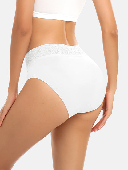 RHYFF Womens Underwear Cotton Hipster Panties Lace Panty 5-pack 6004