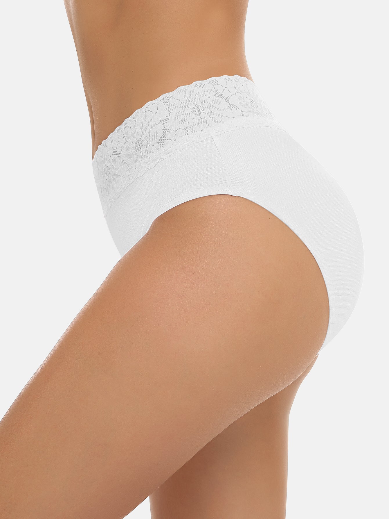 RHYFF Womens Underwear Cotton Hipster Panties Lace Panty 5-pack 6004