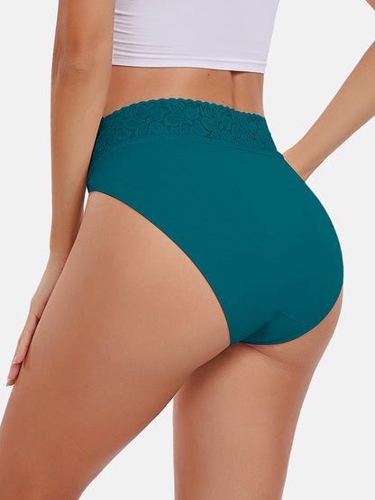 RHYFF Womens Underwear Cotton Bikini Panties High Cut 5-PACK 3168