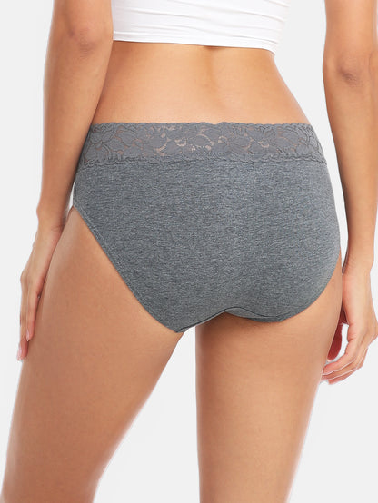 RHYFF Womens Underwear Cotton Lace Panties  5 Pack 3020