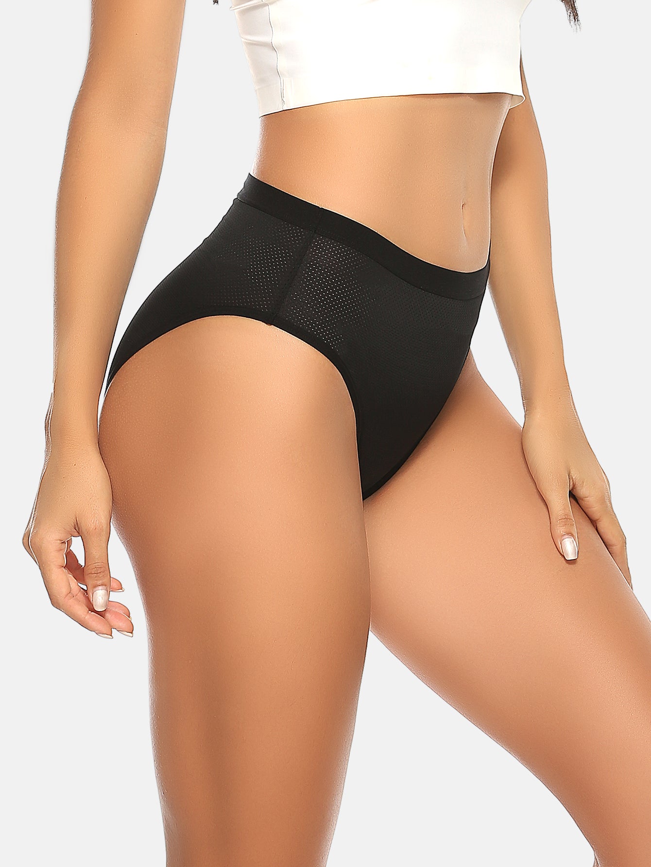 RHYFF Womens Underwear Breathable Mesh Bikini Panties 5-packs 7002