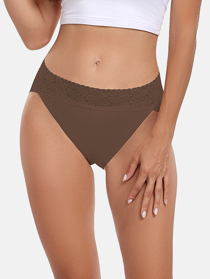 RHYFF Womens Underwear Cotton Bikini Panties High Cut 5-PACK 3168