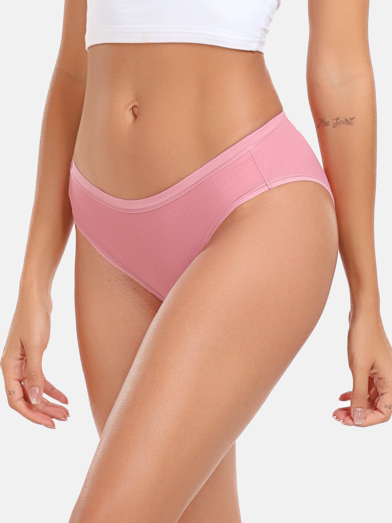 RHYFF Womens Underwear Breathable Mesh Bikini Panties 5-packs 7002