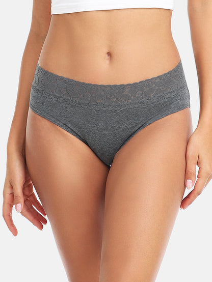 RHYFF Womens Underwear Cotton Lace Panties  5 Pack 3020