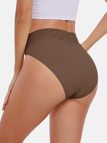 RHYFF Womens Underwear Cotton Bikini Panties High Cut 5-PACK 3168