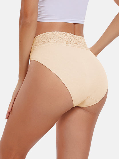 RHYFF Womens Underwear Cotton Bikini Panties High Cut 5-PACK 3168