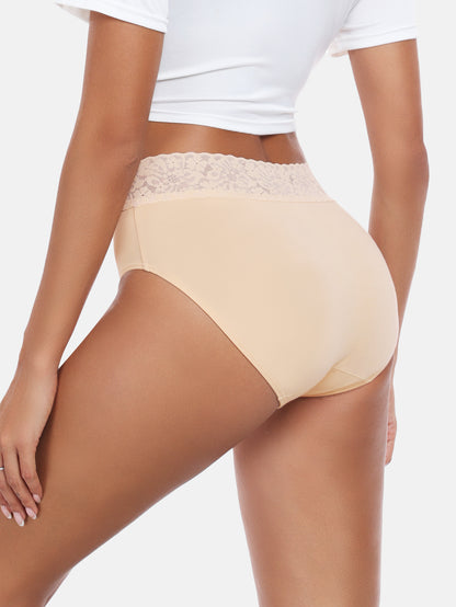 RHYFF Womens Underwear Cotton Lace Panties Full Briefs Dark Color-5 Pack 6004