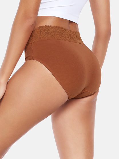 RHYFF Womens Underwear Cotton Lace Panties Full Briefs Dark Color-5 Pack 6004