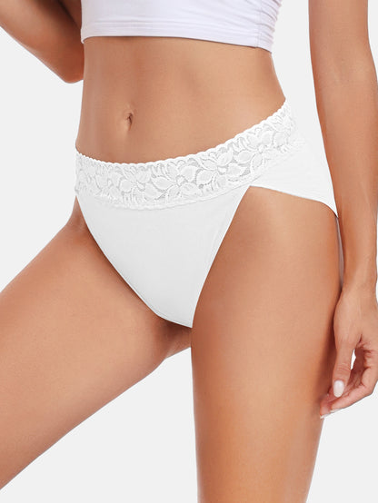 RHYFF Womens Underwear Cotton Bikini Panties High Cut 5-PACK 3168