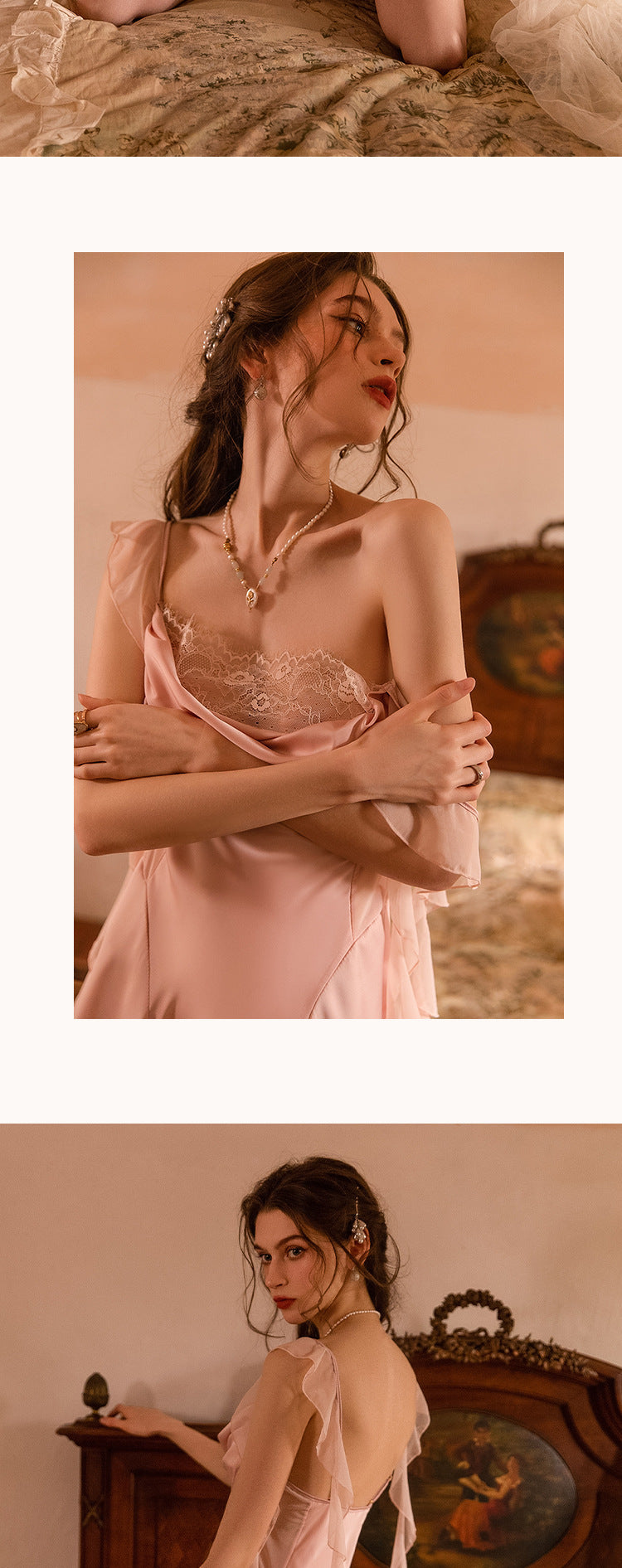 Rhyff Silky Satin Nightgown with Robe