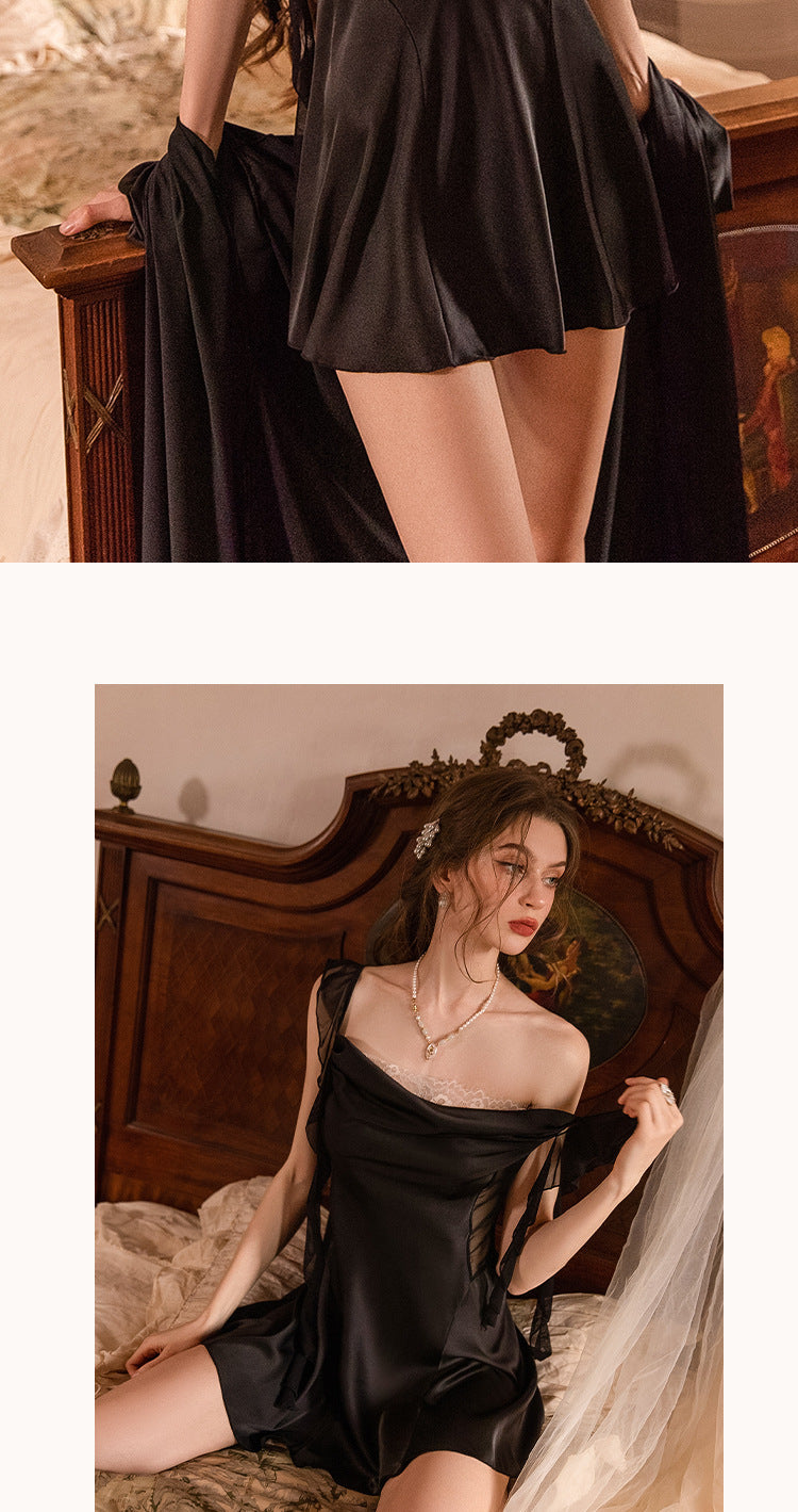 Rhyff Silky Satin Nightgown with Robe