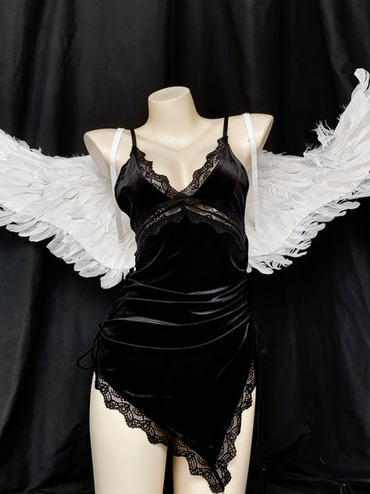 Rhyff Sexy Velvet Lace Chemise for Date Night