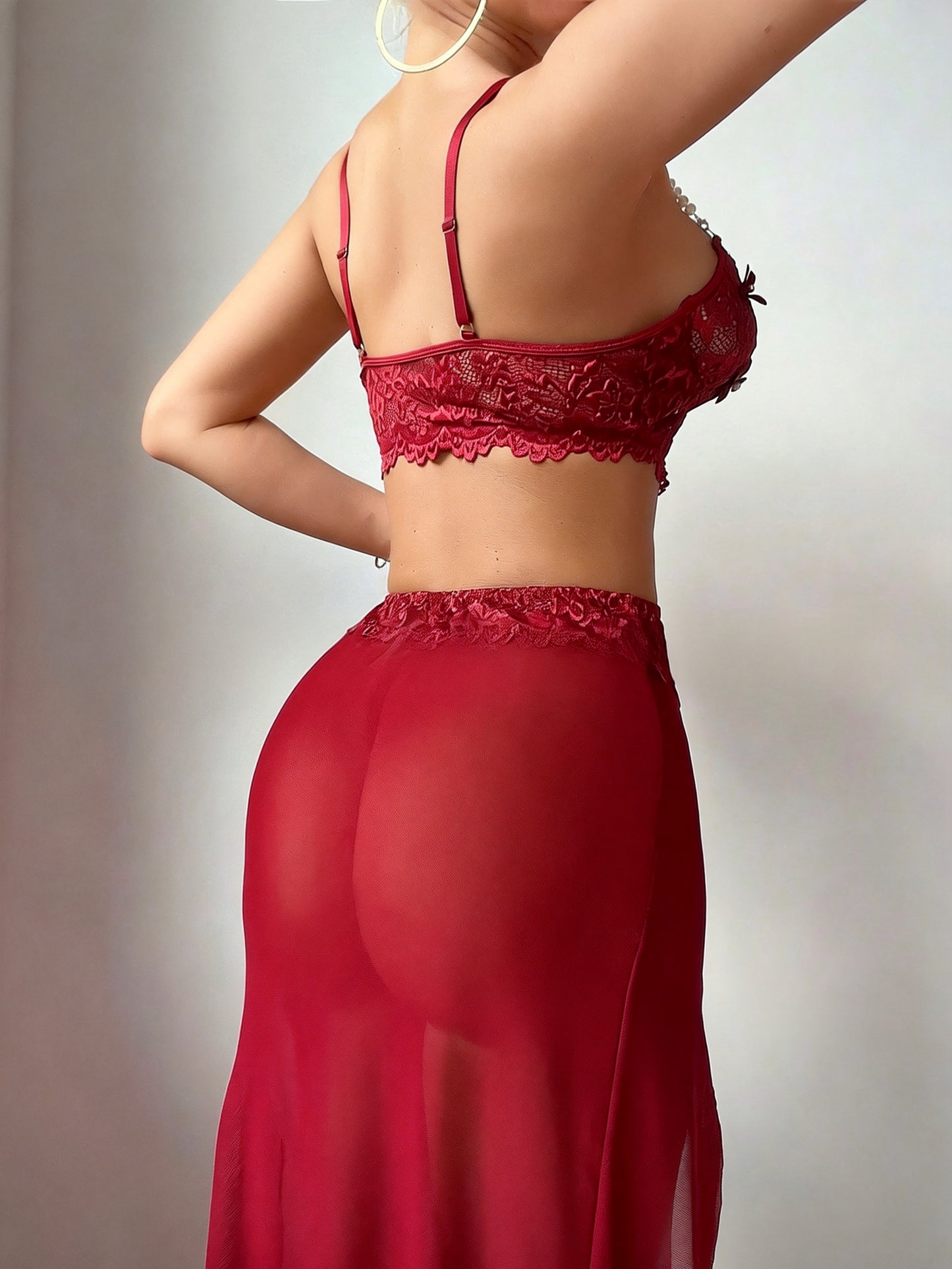 Ryff Hand-Embroidered High Split Nightwear for Date Night